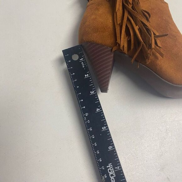 JUST FAB Women’s Sanna Heeled Boots Size 7 Camel NEW WITH DEFECTS - Picture 4 of 12